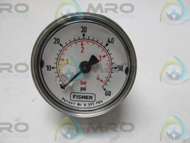 FISHER 18B7713X032 PRESSURE GAUGE  0/60PSI  *USED*