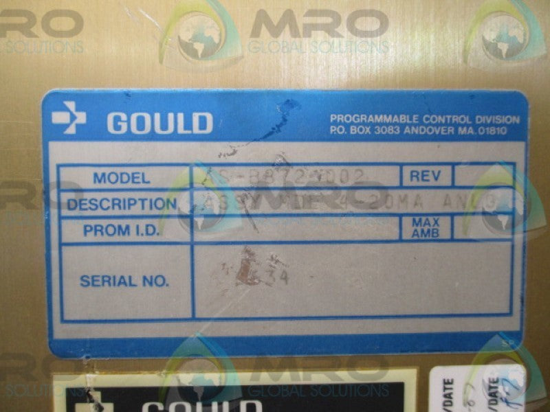 GOULD B872-002 OUTPUT MODULEUNMP