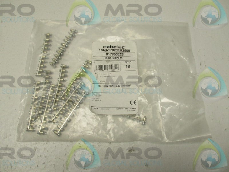 ENTRELEC 1SNA178032R2500 10-POLE JUMPER (PKG OF 10) * NEW IN FACTORY BAG *