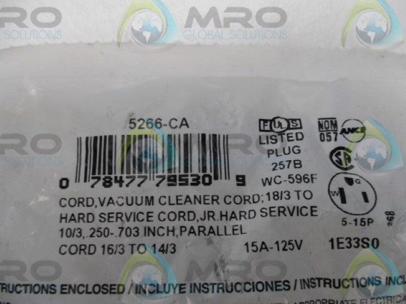 LEVITON 5266-CA ANGLED PLUG 15A 125V * NEW IN FACTORY BAG *