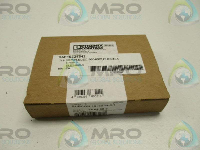 PHOENIX CONTACT 5604602 D-SUB CONNECTOR SUBCON 15HD/M-SH * FACTORY SEALED *