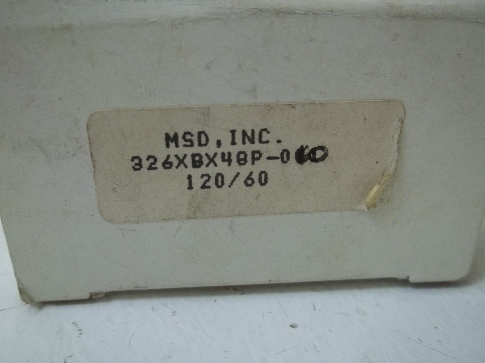 MSD, INC. 326XBX48P TIME DELAY RELAY *USED