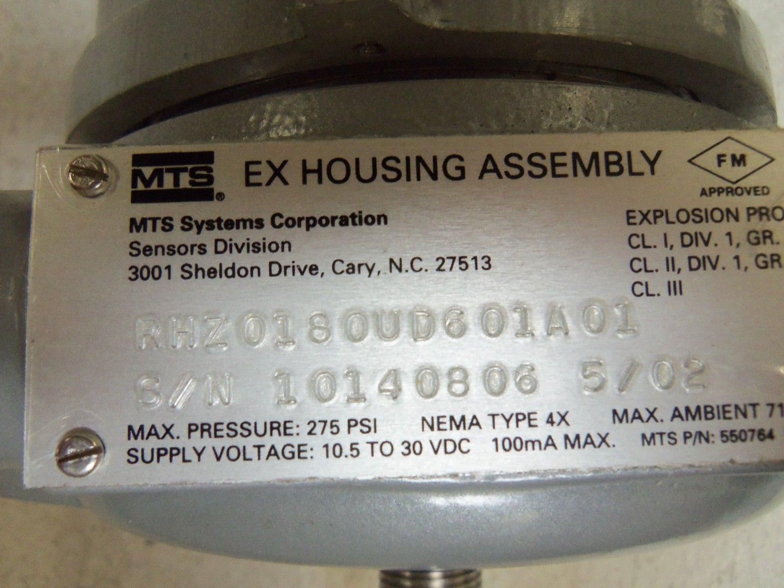 MTS RHZ0180UD601A01 TRANSDUCER *USED*