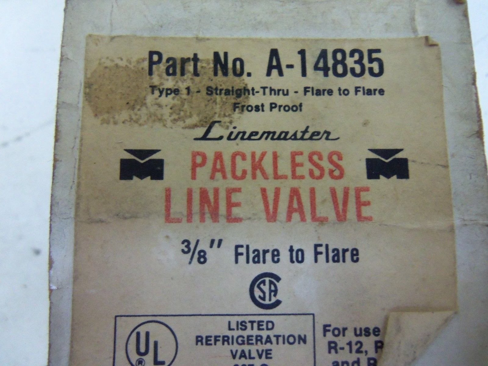 MUELLER A-14835 PACKLESS LINE VALVE 3/8" *NEW IN BOX*