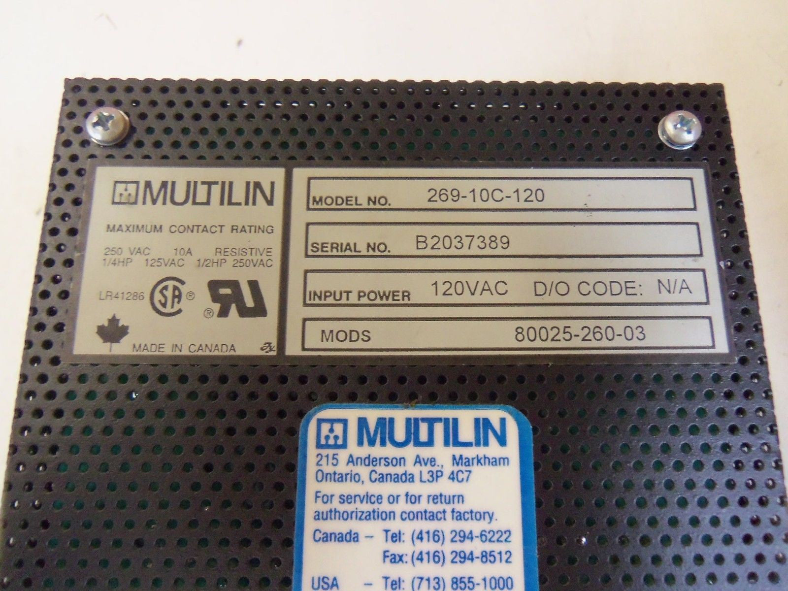 MULTILIN 269-10C-120 MOTOR MANAGEMENT RELAY *NEW NO BOX*