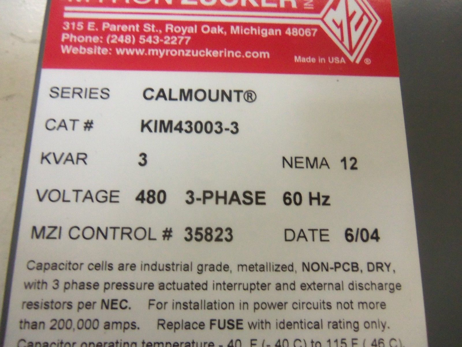 MYRON ZUCKER KIM43003-3 *NEW NO BOX*