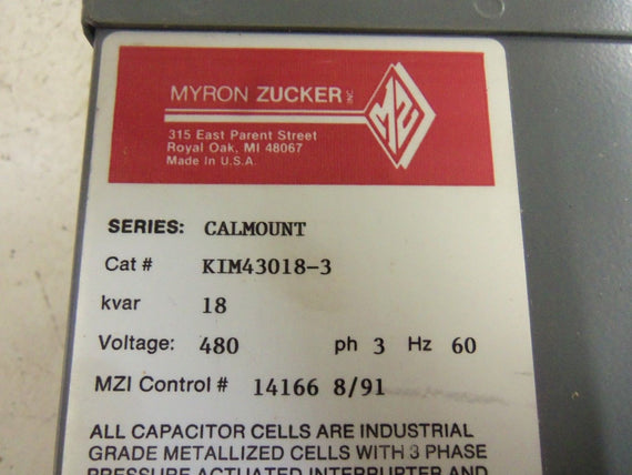 MYRON ZUCKER KIM43018-3 CAPACITOR *USED*