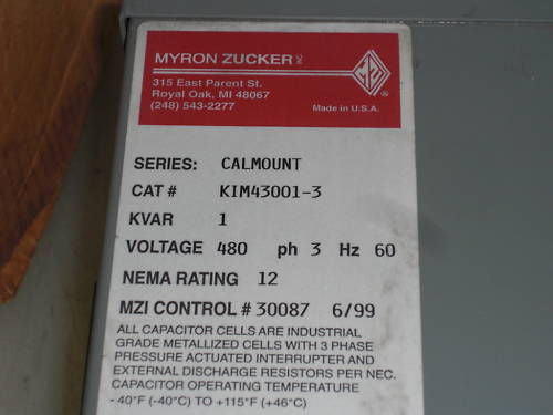 MYRON ZUCKER POWER CAPACITOR KIM43001-3 *NEW IN BOX*