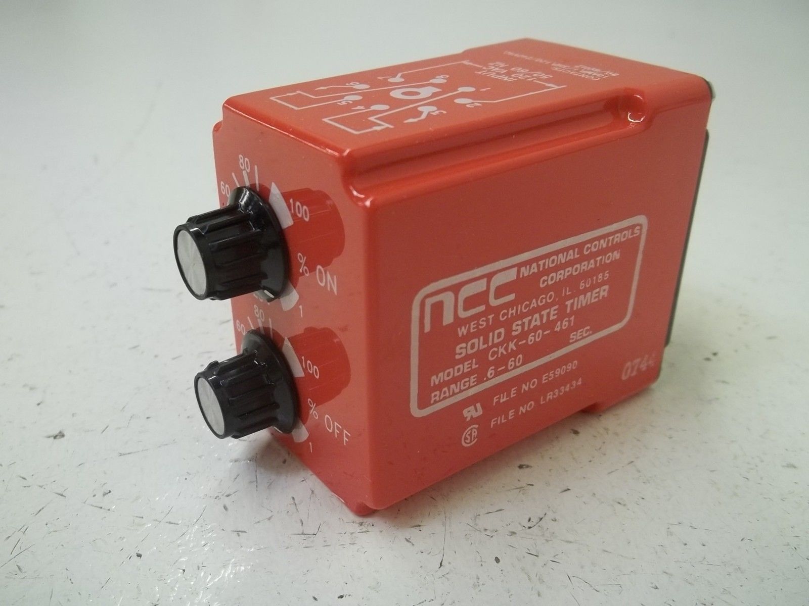 NCC CKK-00060-461 SOLID STATE TIMER 0.6-60 SEC. *NEW IN BOX*