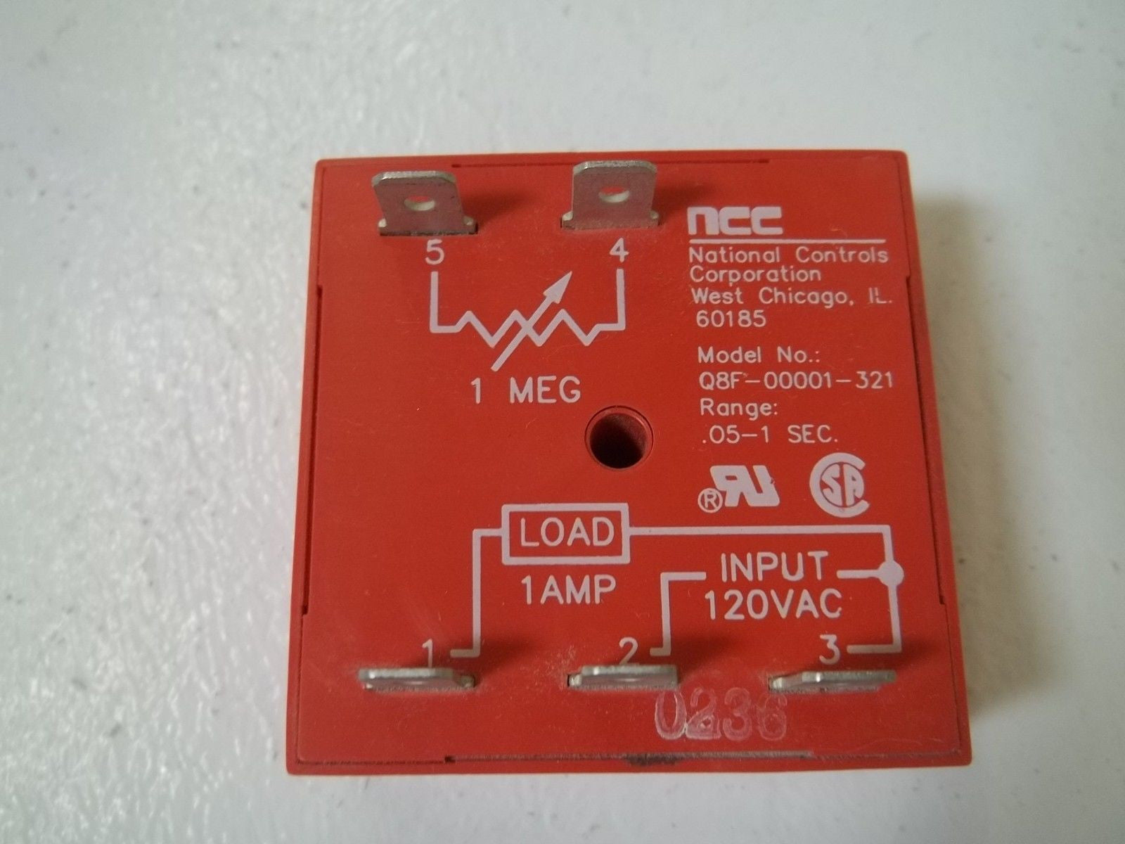 NCC Q8F-00001-321 SOLID STATE RELAY .05-1 SEC. *NEW IN BOX*