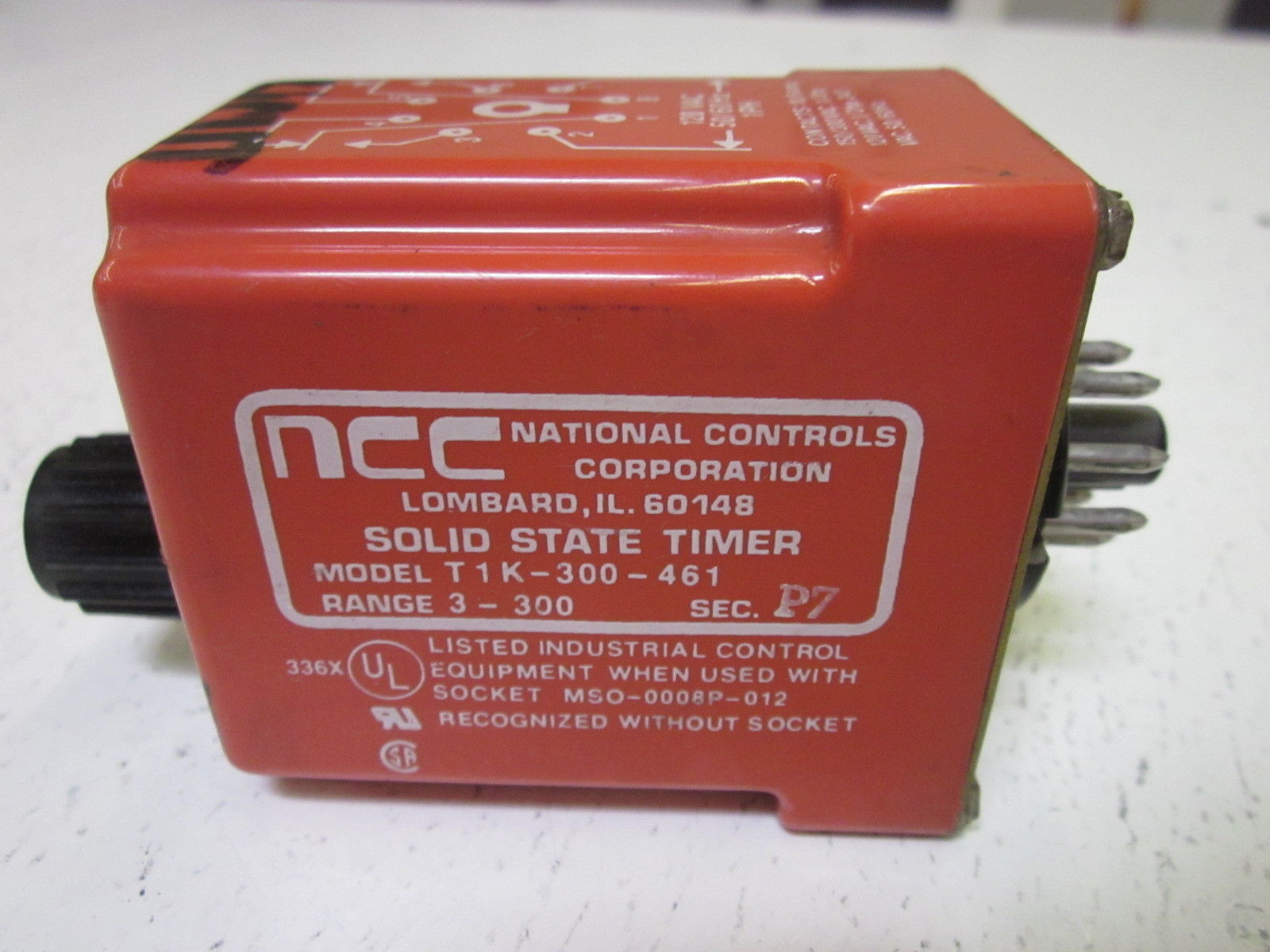 NCC T1K-300-461 TIMING RELAY 3-300 RANGE 120VAC *USED*