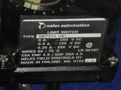 NELES AUTOMATION LIMIT SWITCH NK7203/US1 *USED*