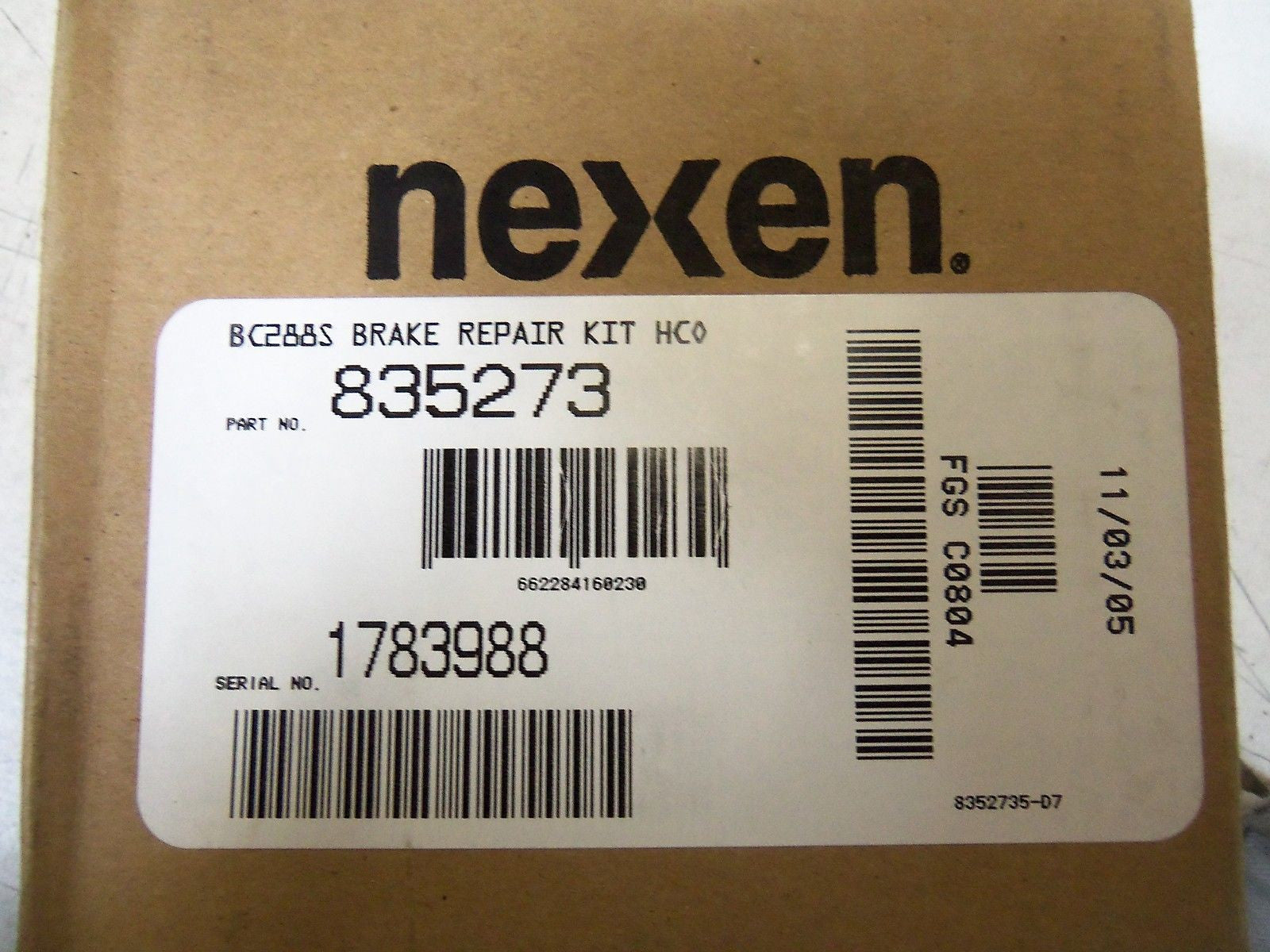 NEXEN 835273 BRAKE REPAIR KIT BC288S *NEW IN BOX*