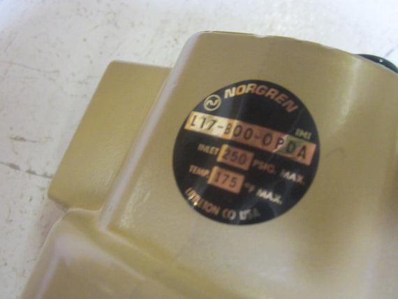 NORGREN L17-B00-0PDA LUBRICATOR 175 DEGREE 250PSIG  *USED*