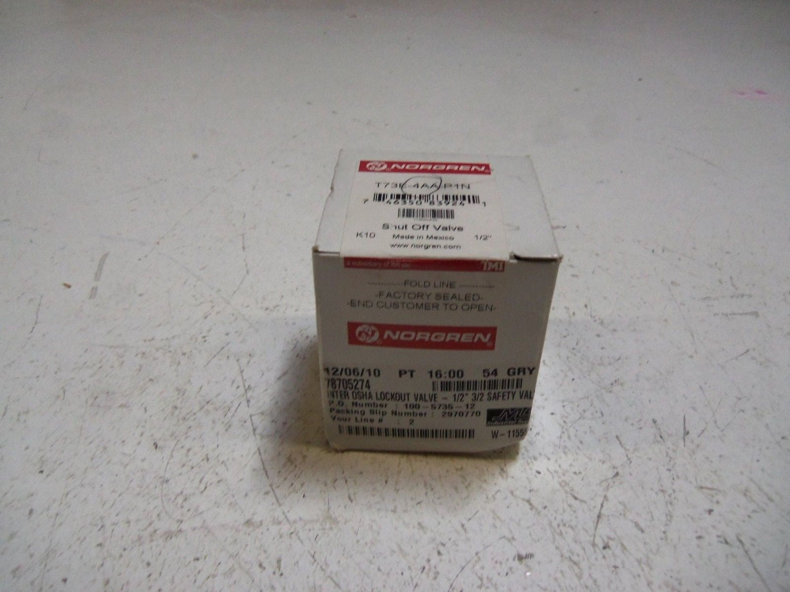 NORGREN T73E-4AA-P1N SHUT-OFF VALVE *FACTORY SEALED*