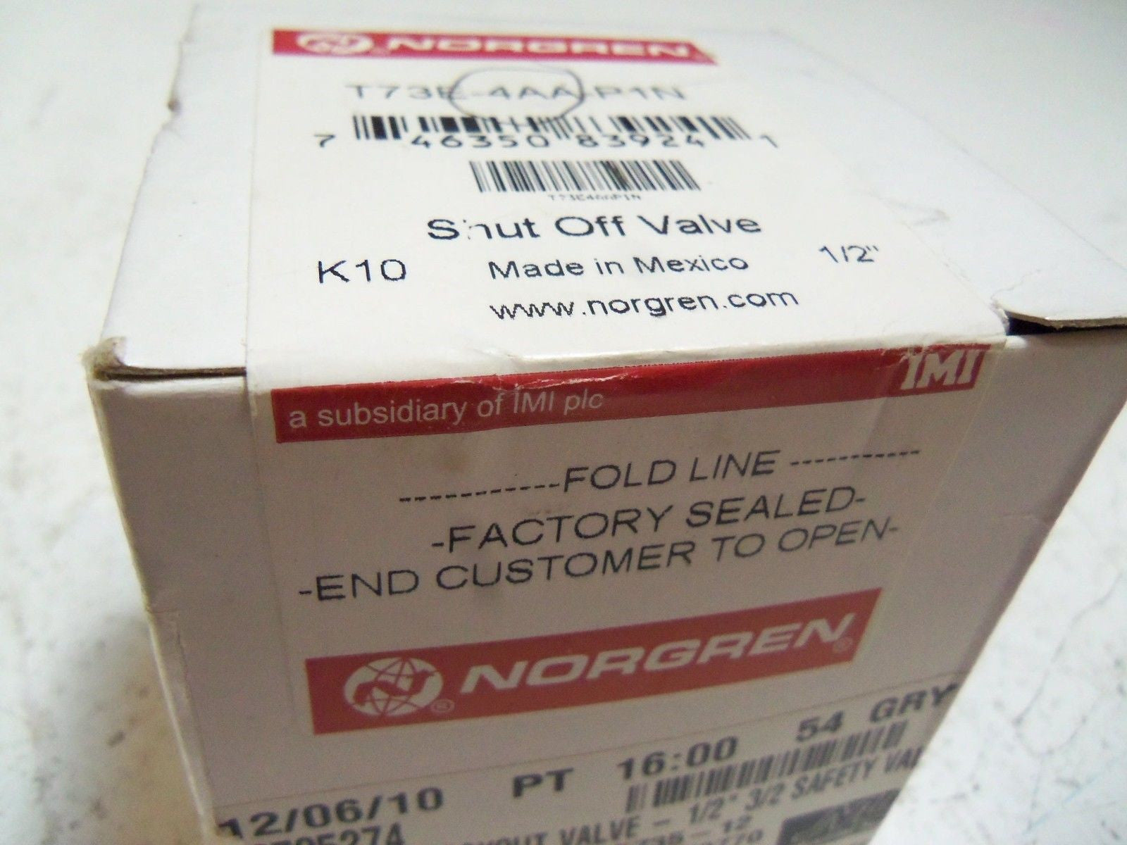 NORGREN T73E-4AA-P1N SHUT-OFF VALVE *FACTORY SEALED*
