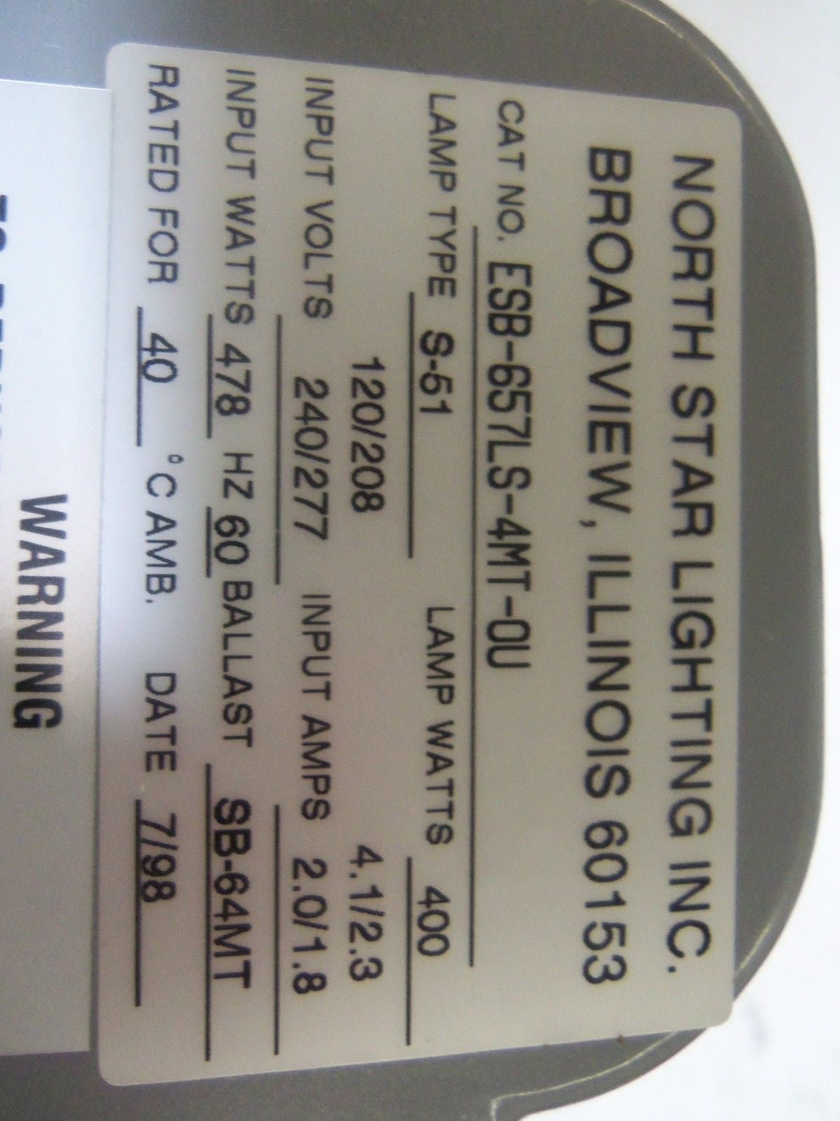 NORTH STAR ESB-657LS-4MT-0U *NEW IN BOX*