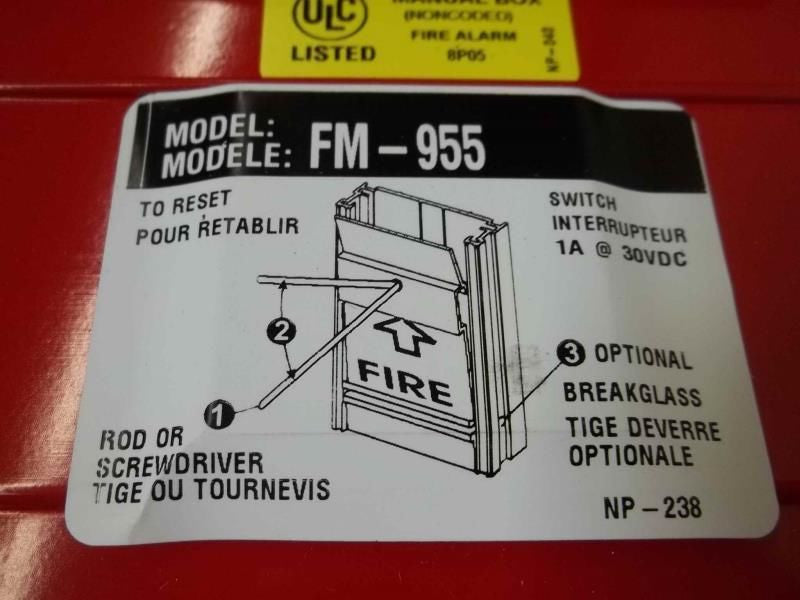 NOTIFIER FM-955 SWITCH INTERRUPTER WITH KEYS *NEW NO BOX*