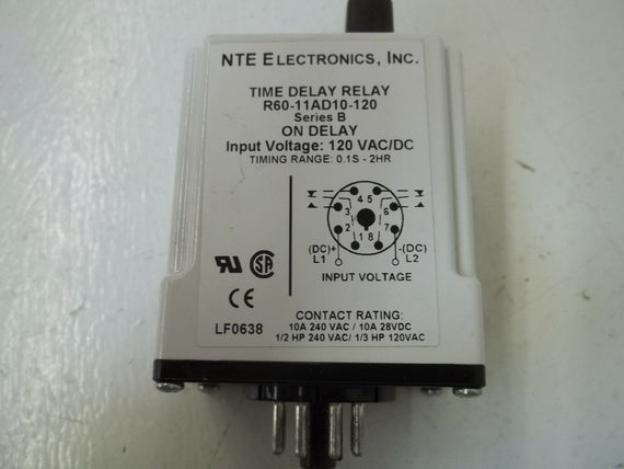 NTE ELECTRONICS INC. R60-11AD10-120 SER.B *USED*