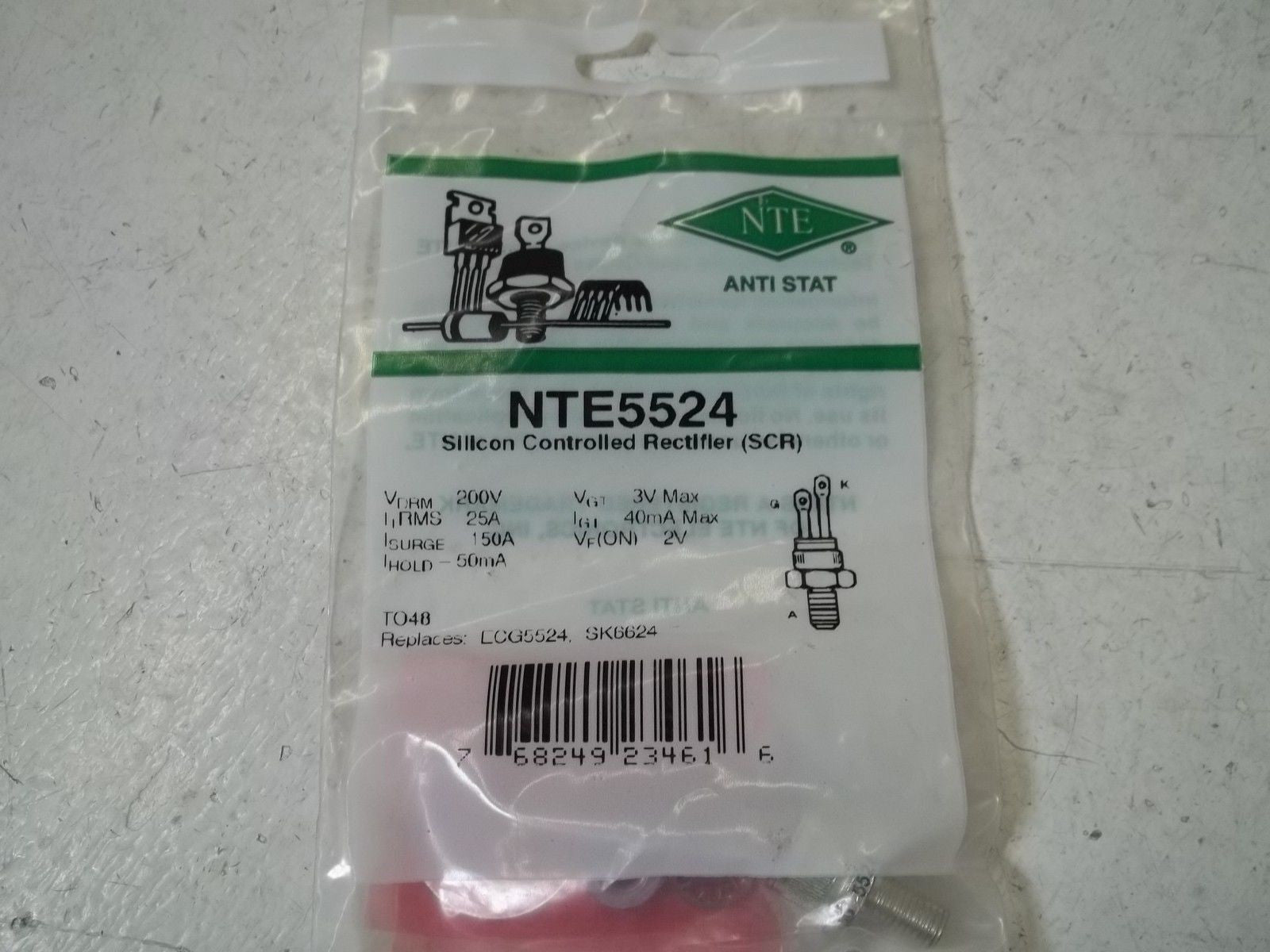 NTE INC. NTE5524 SILICON CONTROLLED RECTIFIER*NEW IN A FACTORY BAG*