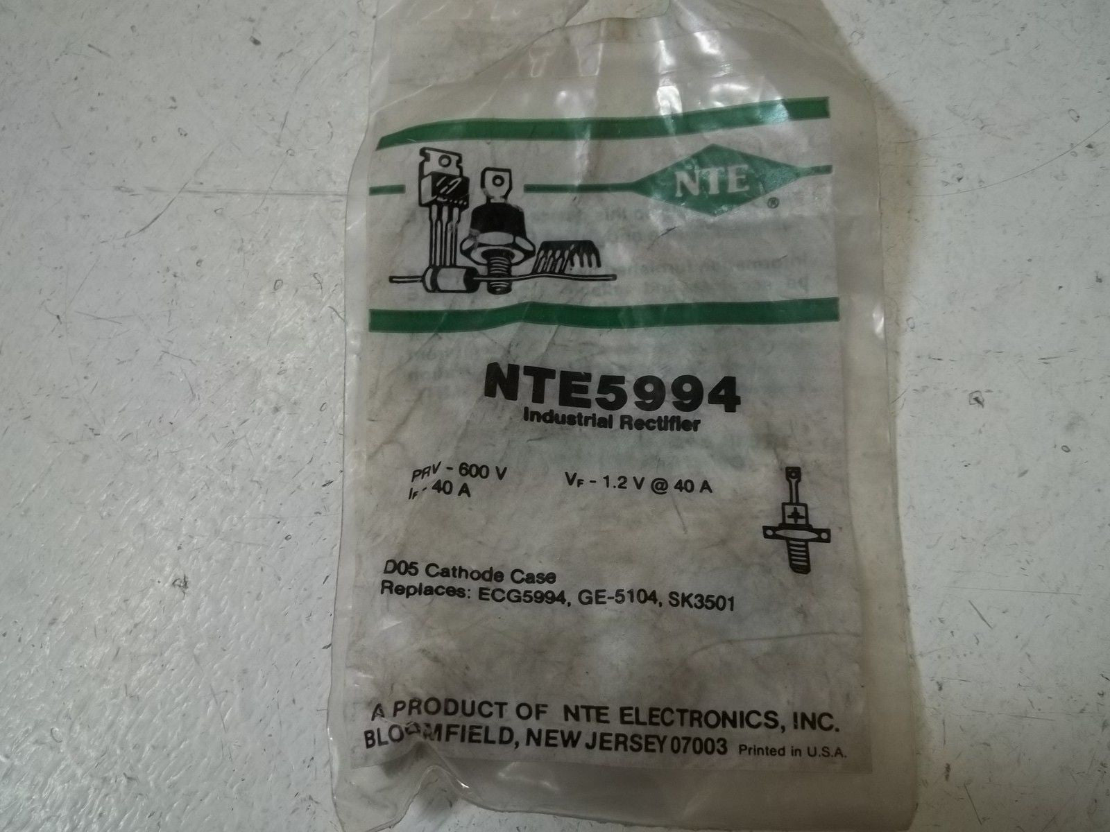NTE INC. NTE5994 INDUSTRIAL RECTIFIER *NEW IN A FACTORY BAG*