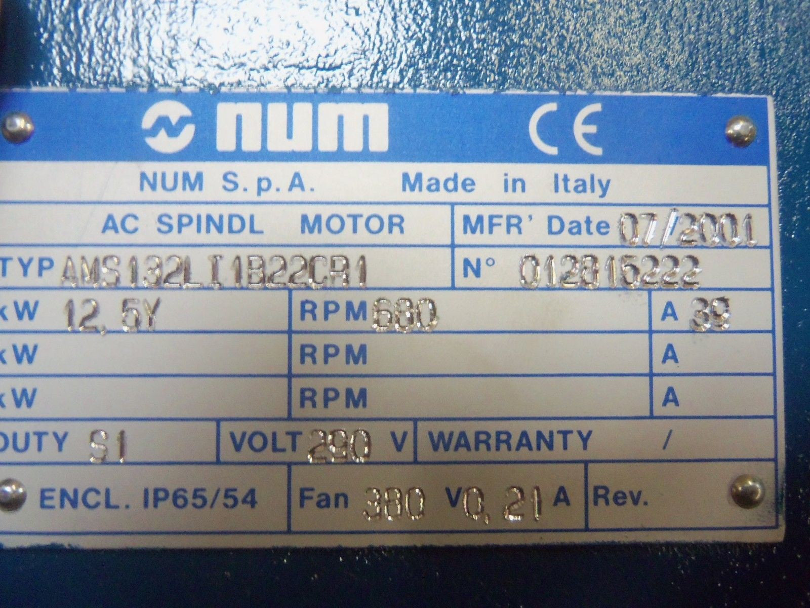 NUM AMS132LI1B22CR1 MOTOR *NEW NO BOX*
