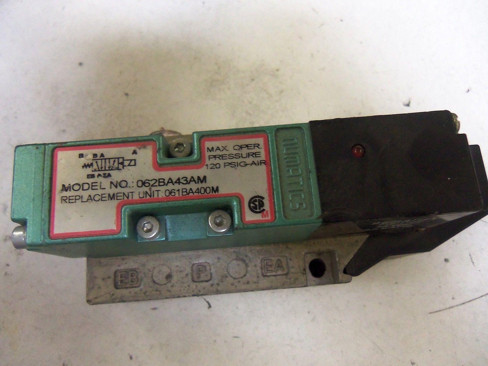 NUMATICS 062BA43AM 12O PSIG-AIR *USED*