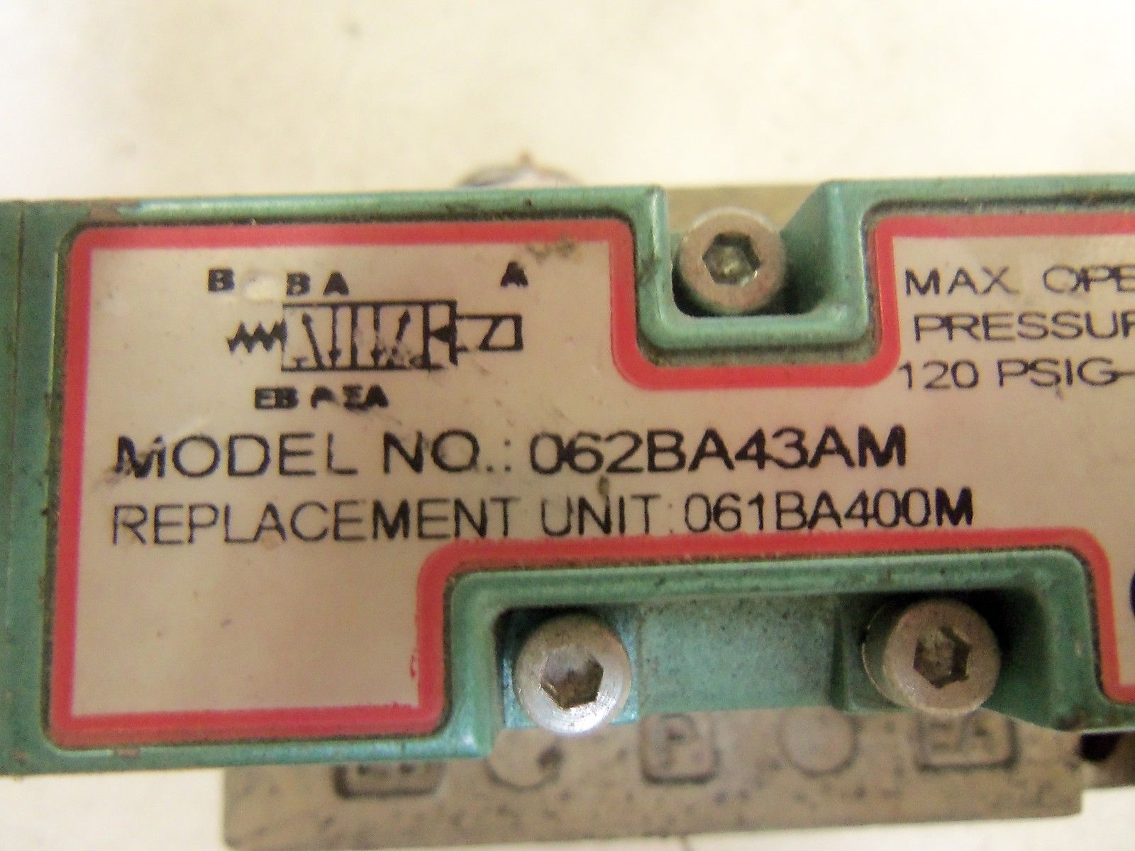 NUMATICS 062BA43AM 12O PSIG-AIR *USED*