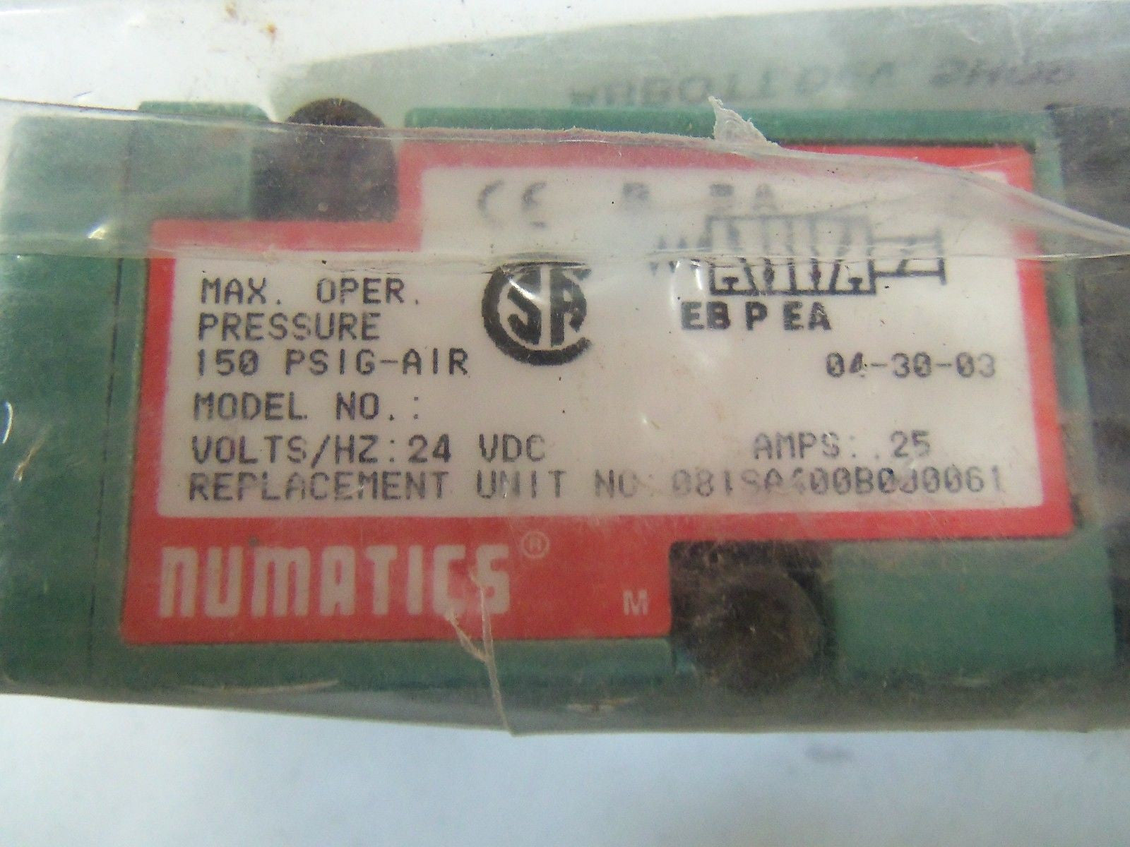 NUMATICS 081SA400B000061 *NEW NO BOX*