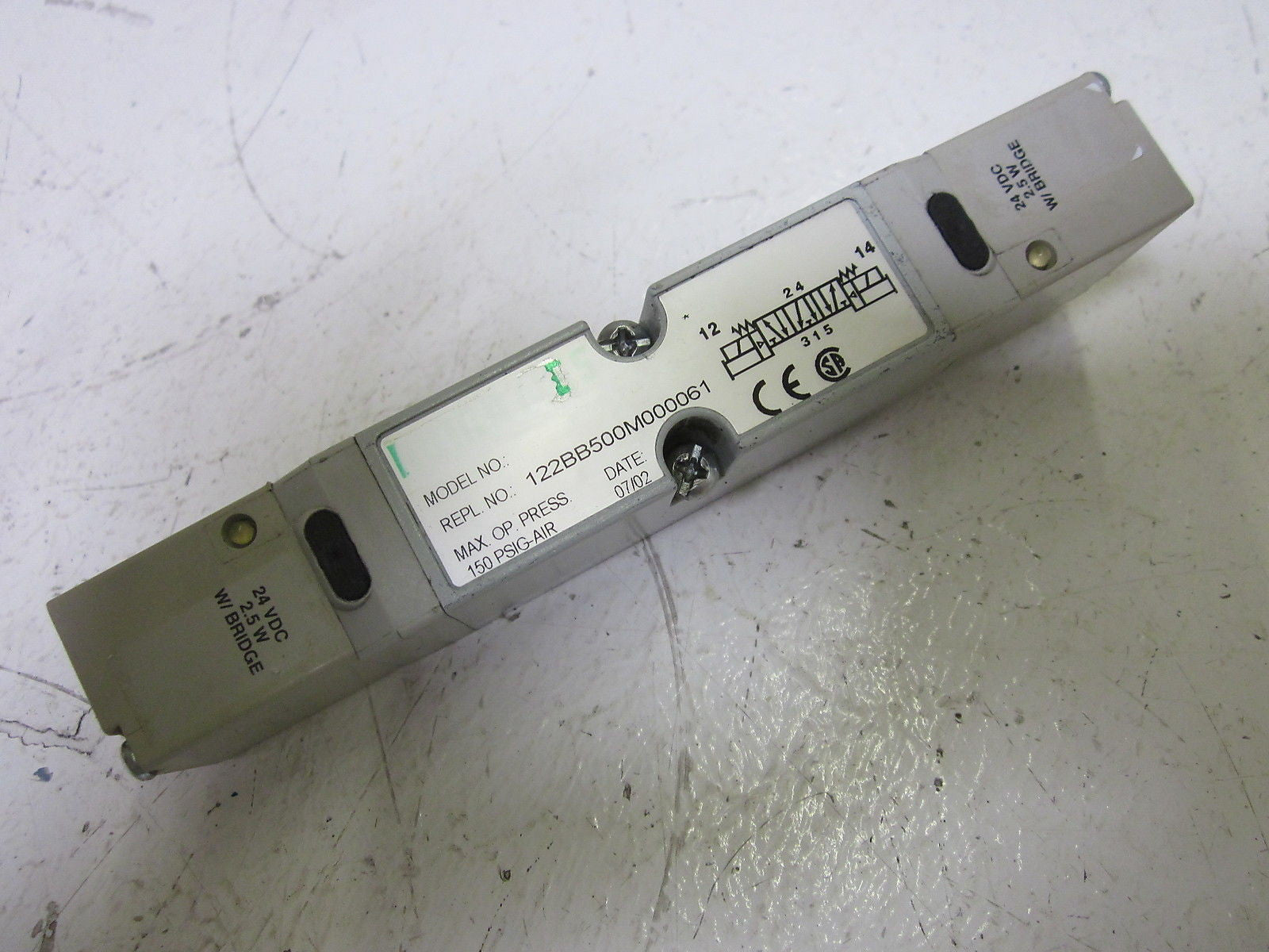 NUMATICS 122BB500M000061 SOLENOID VALVE 24VDC *USED*