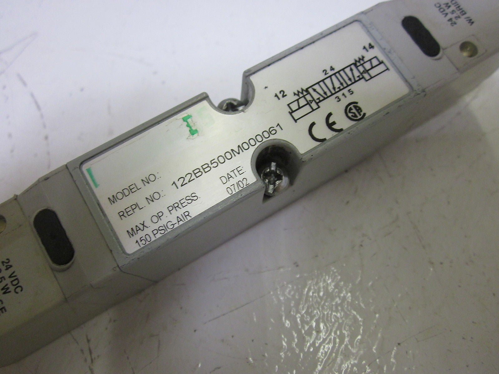 NUMATICS 122BB500M000061 SOLENOID VALVE 24VDC *USED*