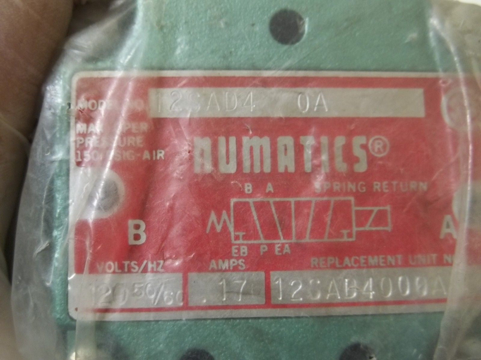 NUMATICS 12SAD4 0A SOLENOID VALVE *NEW IN A FACTORY BAG*