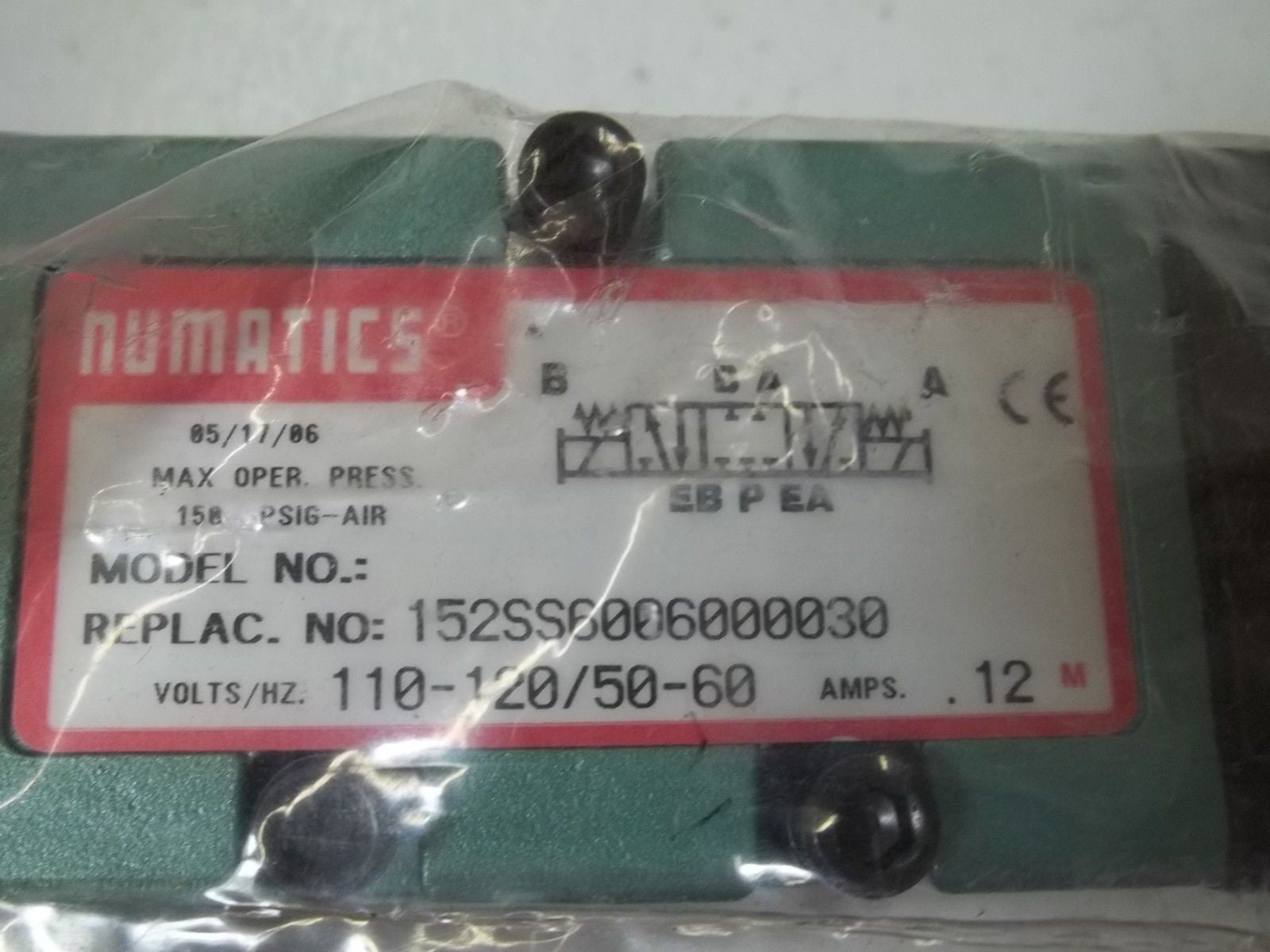 NUMATICS 152SS6006000030 SOLENOID VALVE *NEW IN A BAG*