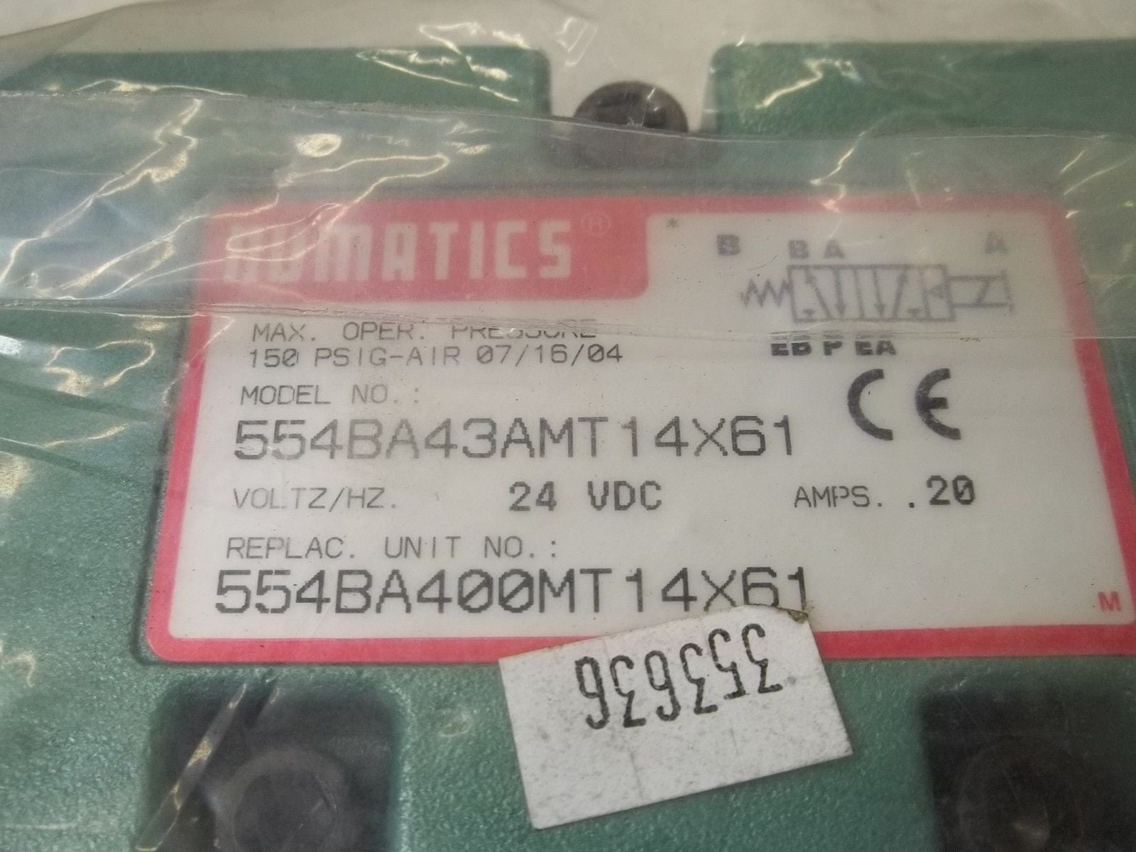 NUMATICS 554BA43AMT14X61 *NEW NO BOX*
