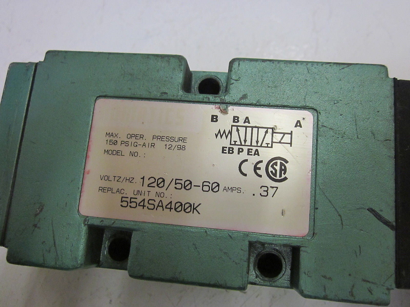 NUMATICS 554SA400K VALVE 120V *USED*