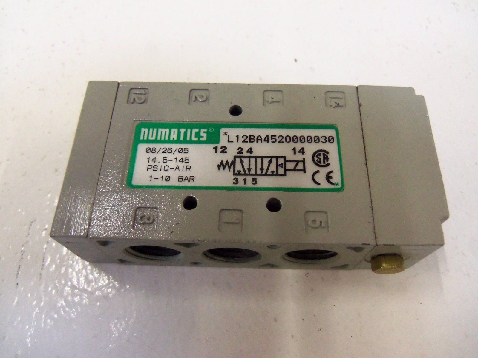 NUMATICS L12BA452O000030 SOLENOID VALVE (AS PICTURED) *USED*