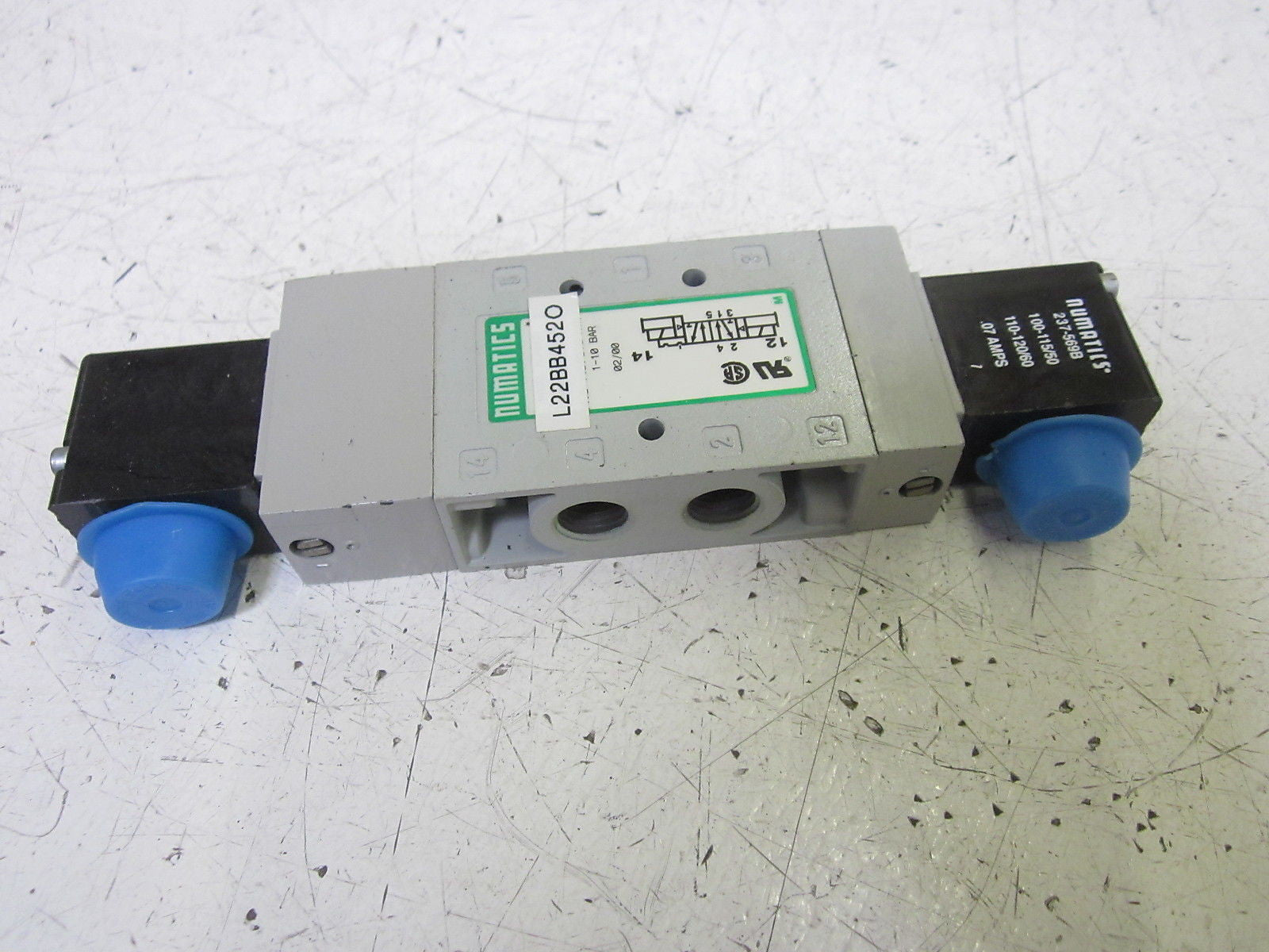 NUMATICS L22BB452O SOLENOID VALVE 120VAC *USED*