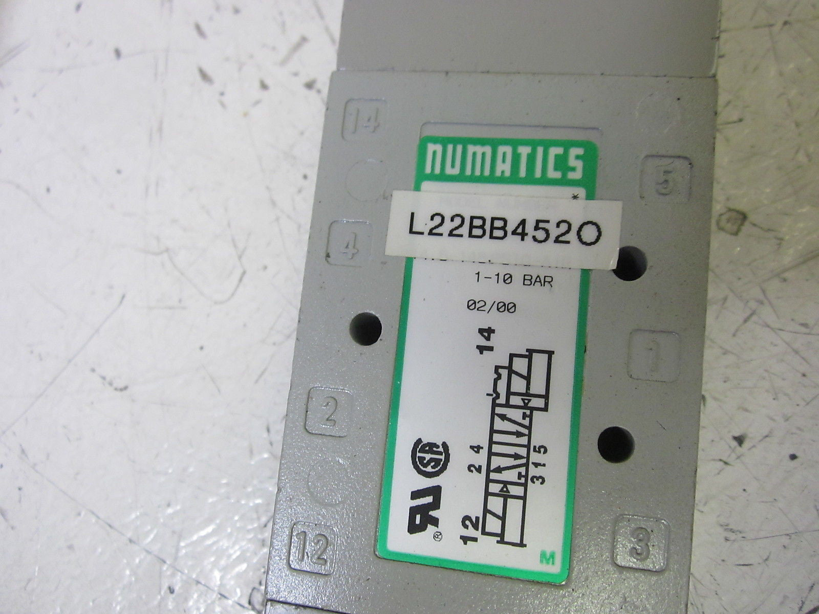 NUMATICS L22BB452O SOLENOID VALVE 120VAC *USED*