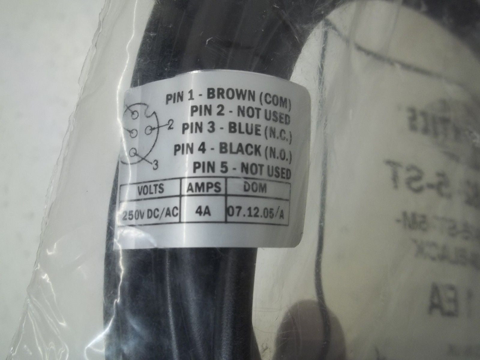 NUMATICS PS182-5-ST PRESSURE SWITCH CABLE *NEW IN A FACTORY BAG*