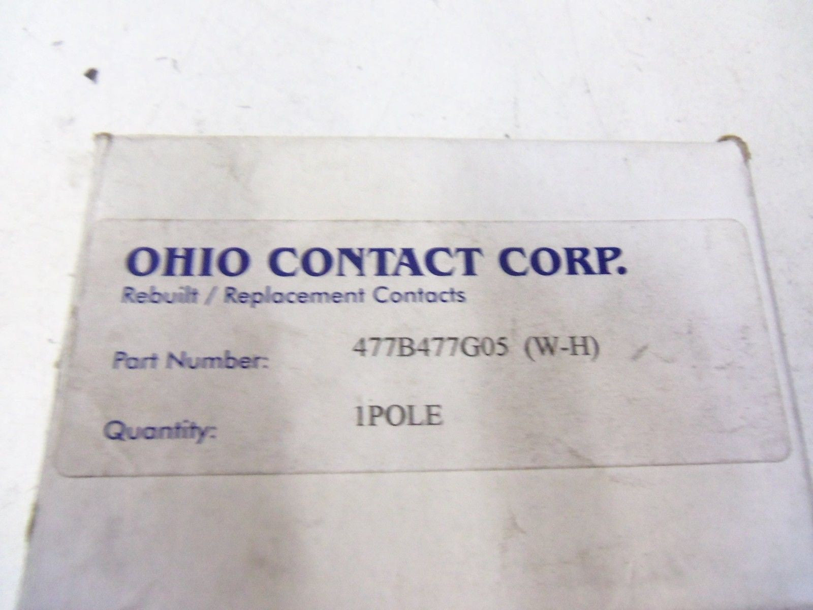 OHIO CONTACT 477B477G05 (W-H) *NEW IN BOX*