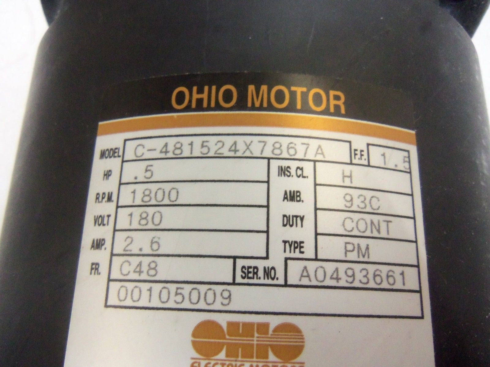 OHIO MOTOR C-481524X7867A *USED*