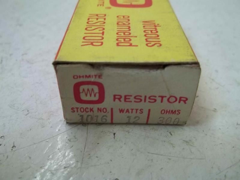 OHMITE 1016 (D12K300) RESISTOR 12WATTS, 300 OHMS *NEW IN A  BOX*