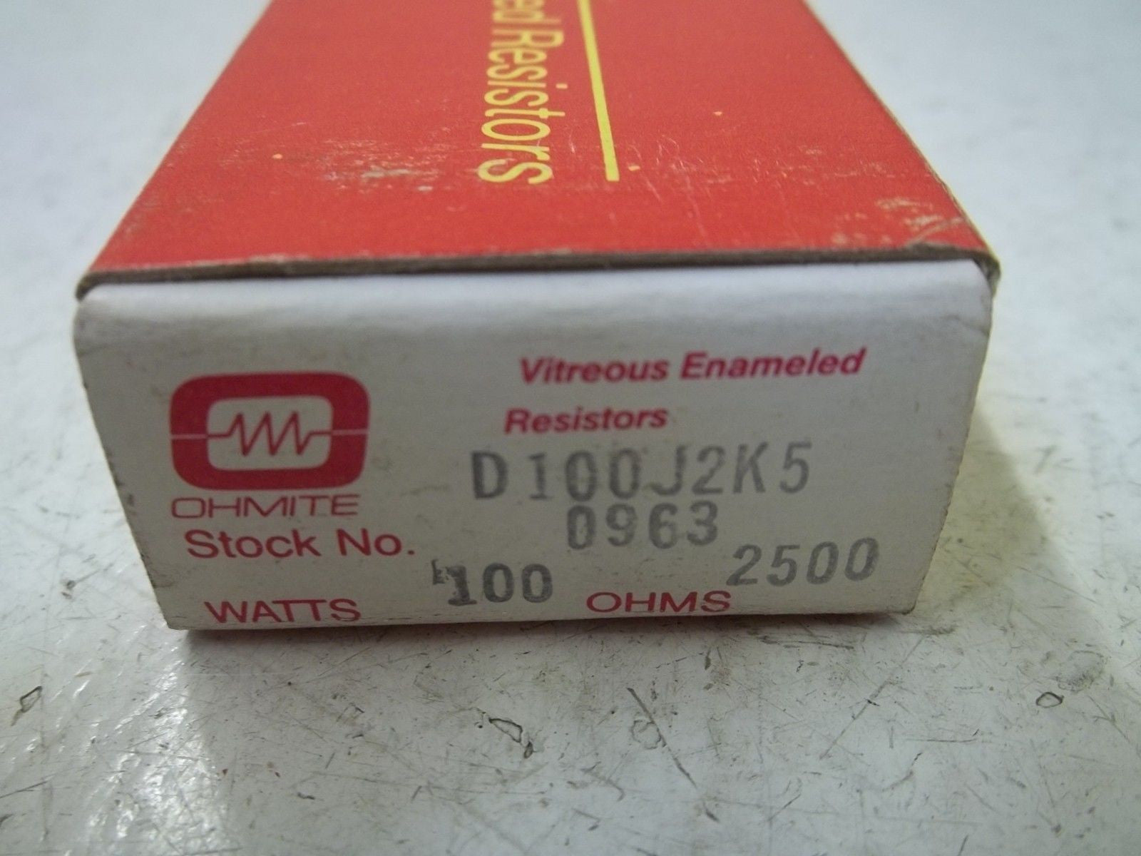OHMITE D100J2K5 RESISTOR 100WATTS, 2500 OHMS *NEW IN BOX*
