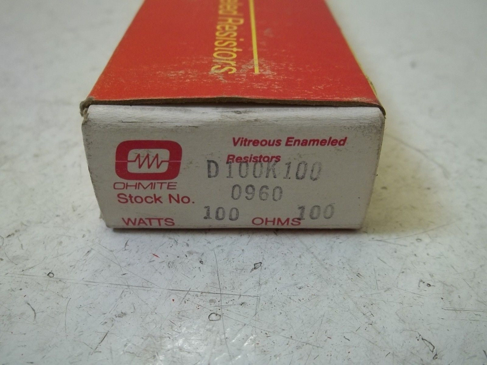 OHMITE D100K100 RESISTOR 100WATTS, 100 OHMS *NEW IN BOX*