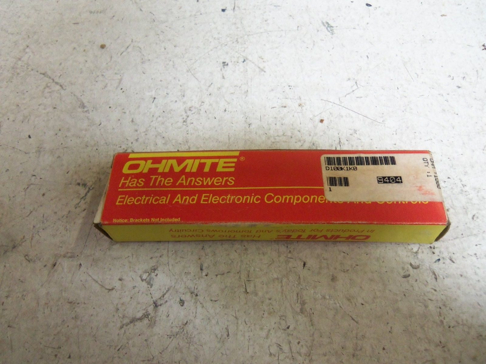 OHMITE D100K1K0 RESISTOR *NEW IN BOX*