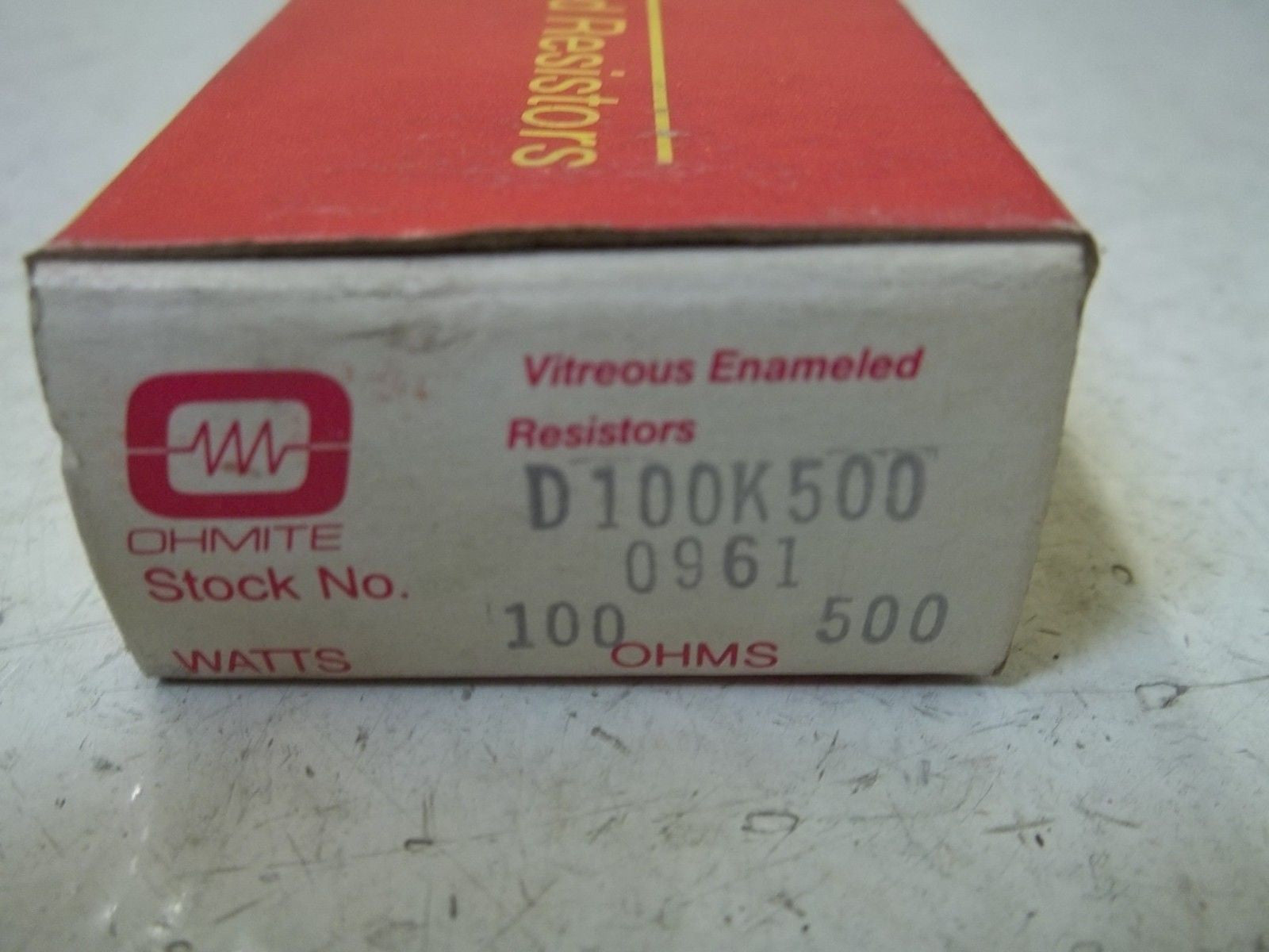 OHMITE D100K500 RESISTOR 500 OHMS *NEW IN BOX*