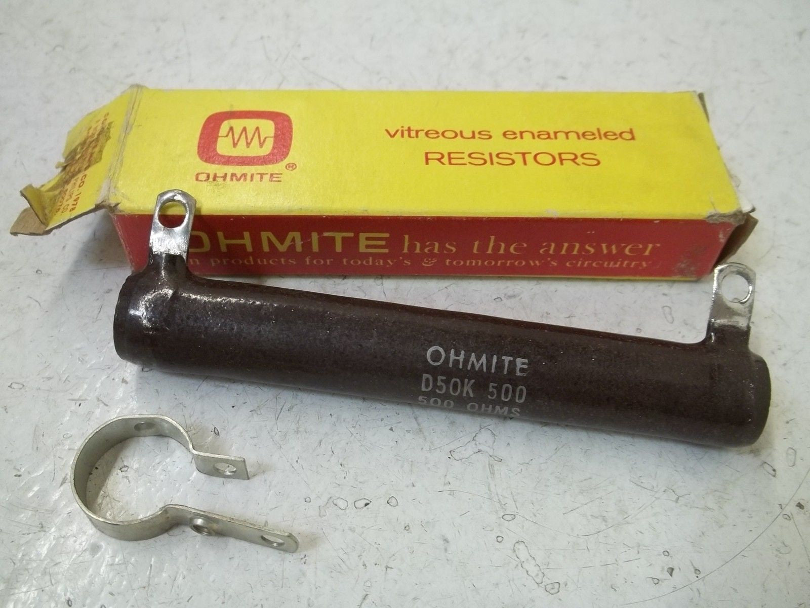 OHMITE D50K500 RESISTOR 50WATTS, 500 OHMS *NEW IN BOX*