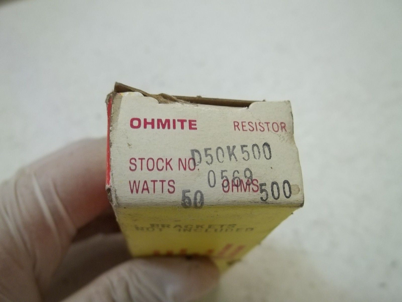 OHMITE D50K500 RESISTOR 50WATTS, 500 OHMS *NEW IN BOX*