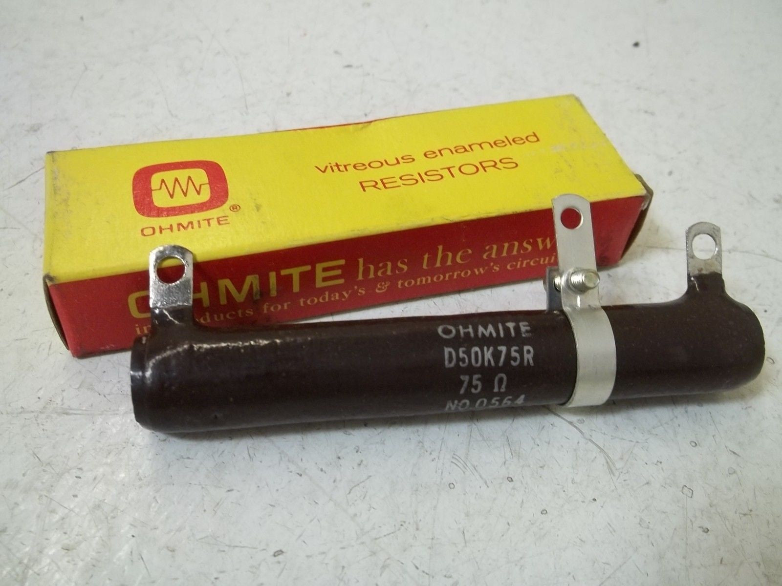 OHMITE D50K75R RESISTOR 50WATTS, 75 OHMS *NEW IN BOX*