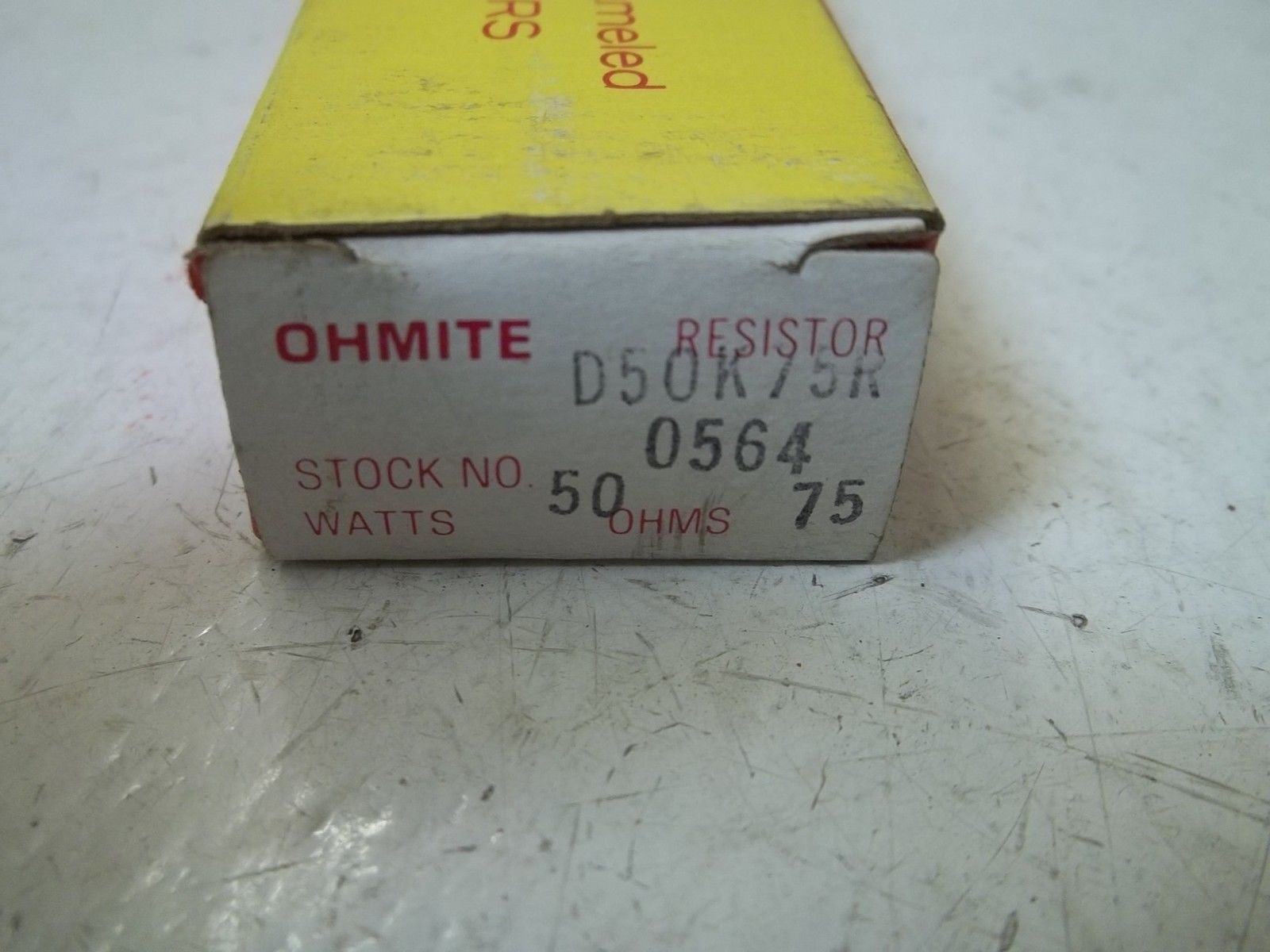 OHMITE D50K75R RESISTOR 50WATTS, 75 OHMS *NEW IN BOX*